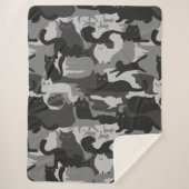 Gray Camouflage Cats Pattern Gray Kitty Cats Camou Sherpadecke (Vorderseite)