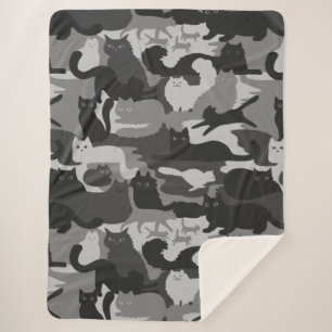 Gray Camouflage Cats Pattern Gray Kitty Cats Camou Sherpadecke