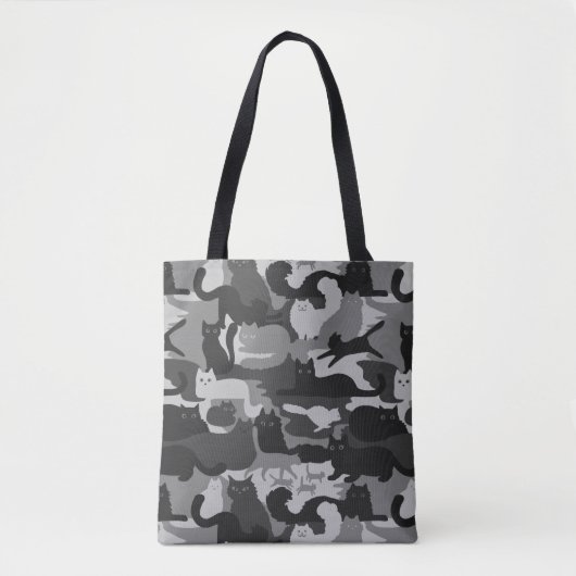 Gray Camouflage Cats Pattern Gray Kitty Cats Camou Tasche (Vorderseite)