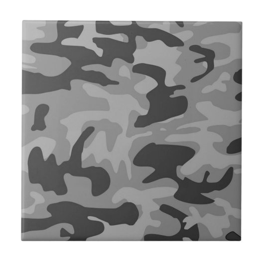 Gray Camouflage Gray Camouflage Pattern Fliese (Vorderseite)