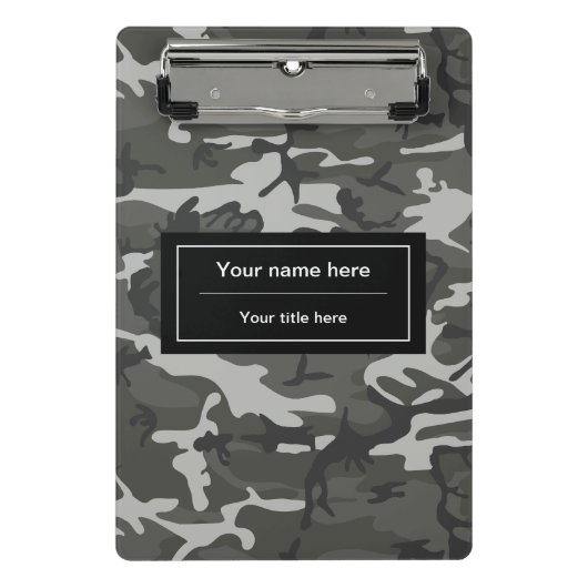 Gray Camouflage, Militär, Armee Mini Klemmbrett (Vorderseite)