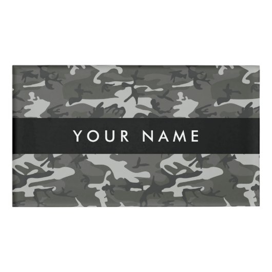Gray Camouflage, Militär, Armee Namenschild (Vorderseite)