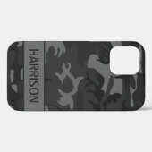 Gray Camouflage Monogram Case-Mate iPhone Hülle (Rückseite (Horizontal))