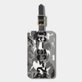 Gray camouflage pattern gepäckanhänger (Vorderseite vertikal)