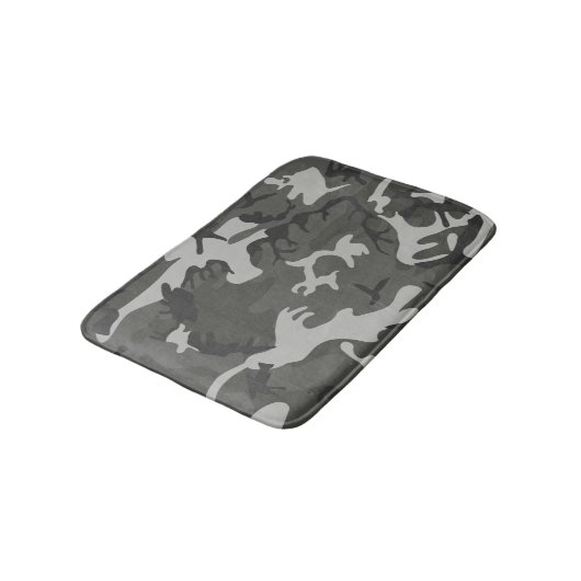 Gray Camouflage Pattern, militärisches Muster, Arm Badematte (Schrägansicht)