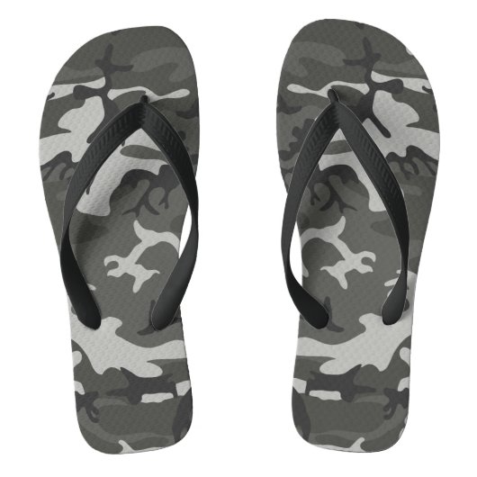 Gray Camouflage Pattern, militärisches Muster, Arm Badesandalen (Fußbett)