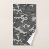 Gray Camouflage Pattern, militärisches Muster, Arm Badhandtuch Set (Handtuch)