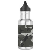Gray Camouflage Pattern, militärisches Muster, Arm Edelstahlflasche (Links)