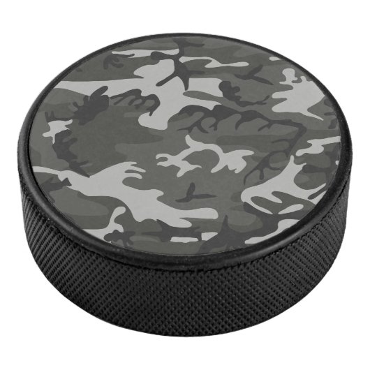 Gray Camouflage Pattern, militärisches Muster, Arm Eishockey Puck (3/4)