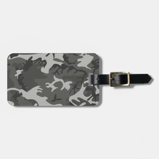 Gray Camouflage Pattern, militärisches Muster, Arm Gepäckanhänger (Vorderseite horizontal)