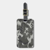 Gray Camouflage Pattern, militärisches Muster, Arm Gepäckanhänger (Vorderseite vertikal)