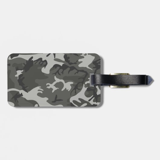 Gray Camouflage Pattern, militärisches Muster, Arm Gepäckanhänger (Rückseite horizontal)