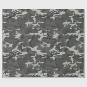 Gray Camouflage Pattern, militärisches Muster, Arm Geschenkpapier (Flach)