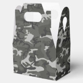Gray Camouflage Pattern, militärisches Muster, Arm Geschenkschachtel (Geöffnet)