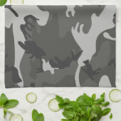 Gray Camouflage Pattern, militärisches Muster, Arm Geschirrtuch (Gefaltet)