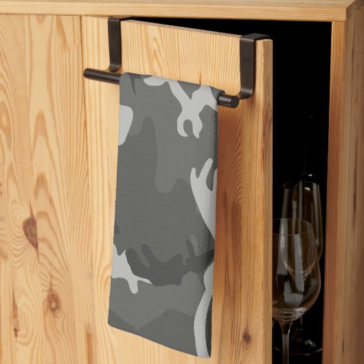 Gray Camouflage Pattern, militärisches Muster, Arm Geschirrtuch (Drittel gefaltet)