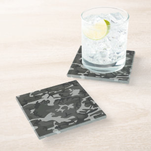 Gray Camouflage Pattern, militärisches Muster, Arm Glasuntersetzer