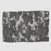 Gray Camouflage Pattern, militärisches Muster, Arm Golfhandtuch (Horizontal)