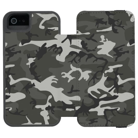Gray Camouflage Pattern, militärisches Muster, Arm Incipio iPhone Geldbeutel-Hülle (Folio Geöffnet)