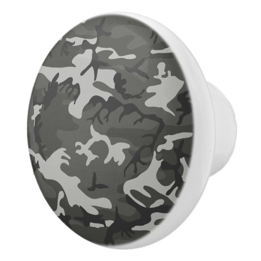 Gray Camouflage Pattern, militärisches Muster, Arm Keramikknauf (Rechts)