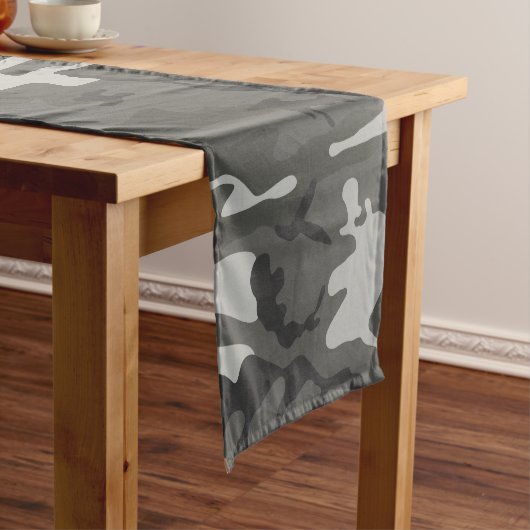 Gray Camouflage Pattern, militärisches Muster, Arm Kurzer Tischläufer (Beispiel)