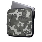 Gray Camouflage Pattern, militärisches Muster, Arm Laptopschutzhülle (Vorderseite Links)