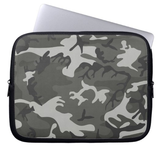 Gray Camouflage Pattern, militärisches Muster, Arm Laptopschutzhülle (Vorderseite)