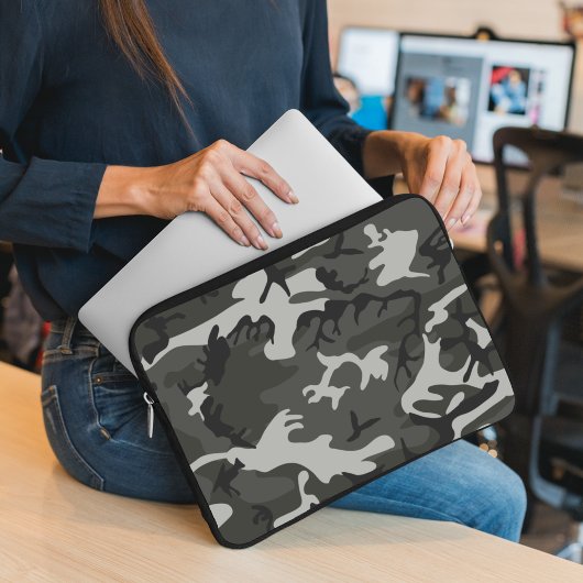 Gray Camouflage Pattern, militärisches Muster, Arm Laptopschutzhülle