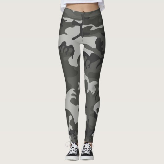 Gray Camouflage Pattern, militärisches Muster, Arm Leggings (Vorderseite)