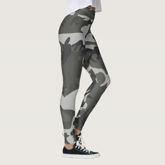 Gray Camouflage Pattern, militärisches Muster, Arm Leggings (Rechts)