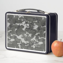 Gray Camouflage Pattern, militärisches Muster, Arm Metall Brotdose