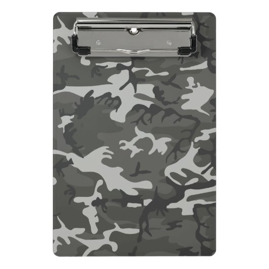 Gray Camouflage Pattern, militärisches Muster, Arm Mini Klemmbrett (Vorderseite)