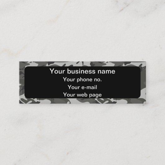 Gray Camouflage Pattern, militärisches Muster, Arm Mini Visitenkarte (Vorderseite)