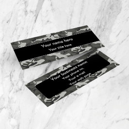 Gray Camouflage Pattern, militärisches Muster, Arm Mini Visitenkarte