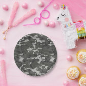Gray Camouflage Pattern, militärisches Muster, Arm Pappteller (Party)