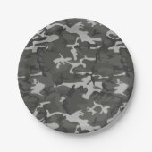 Gray Camouflage Pattern, militärisches Muster, Arm Pappteller (Vorderseite)