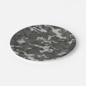 Gray Camouflage Pattern, militärisches Muster, Arm Pappteller (Schrägansicht)
