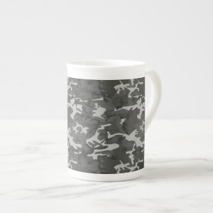 Gray Camouflage Pattern, militärisches Muster, Arm Porzellantasse