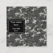 Gray Camouflage Pattern, militärisches Muster, Arm Quadratische Visitenkarte (Rückseite)