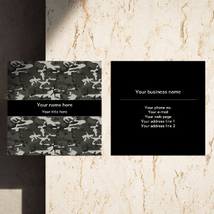 Gray Camouflage Pattern, militärisches Muster, Arm Quadratische Visitenkarte
