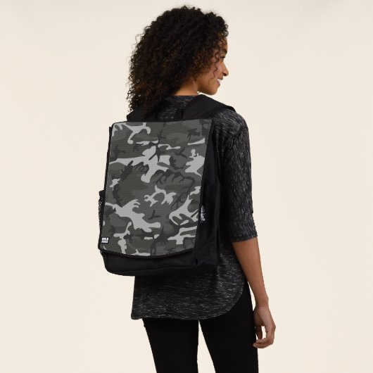 Gray Camouflage Pattern, militärisches Muster, Arm Rucksack (Ausgewaschen)