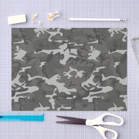 Gray Camouflage Pattern, militärisches Muster, Arm Seidenpapier (Handwerk)