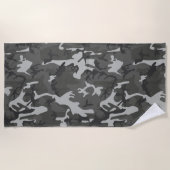 Gray Camouflage Pattern, militärisches Muster, Arm Strandtuch (Vorderseite)