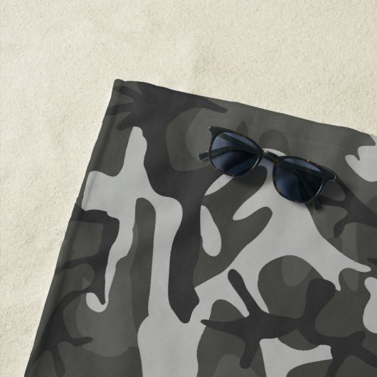 Gray Camouflage Pattern, militärisches Muster, Arm Strandtuch (Beispiel)