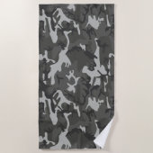 Gray Camouflage Pattern, militärisches Muster, Arm Strandtuch (Vorderseite)