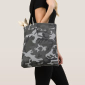 Gray Camouflage Pattern, militärisches Muster, Arm Tasche (Von Nahem)