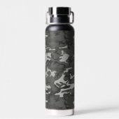 Gray Camouflage Pattern, militärisches Muster, Arm Trinkflasche (Rückseite)