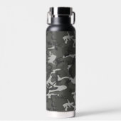 Gray Camouflage Pattern, militärisches Muster, Arm Trinkflasche (Vorne)