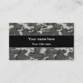 Gray Camouflage Pattern, militärisches Muster, Arm Visitenkarte (Rückseite)