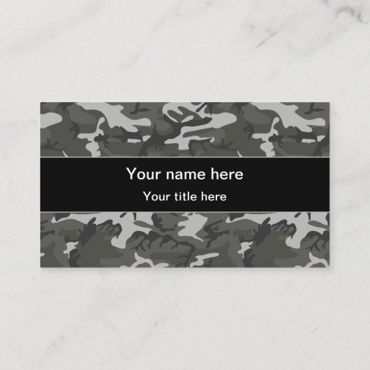 Gray Camouflage Pattern, militärisches Muster, Arm Visitenkarte (Rückseite)
